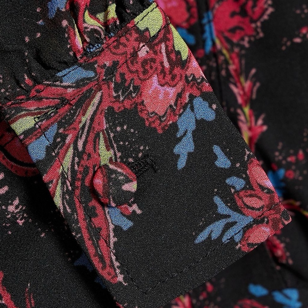 NWT Derek Lam 10 Crosby Tracy Black Floral Printed Midi Dress, Size 14 - Picture 9 of 13